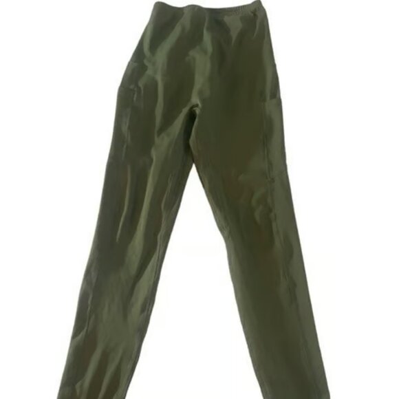 Poshdivah Olive Green Maternity Leggings Size Med EUC #M-030 - Picture 2 of 4